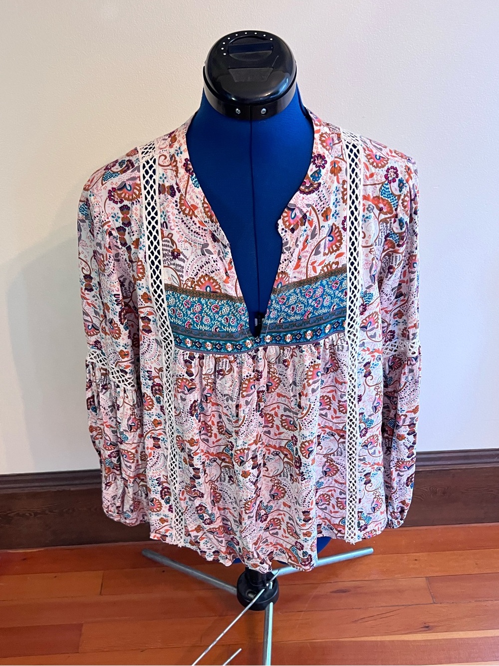 Sundance Boho Floral Peasant Top
